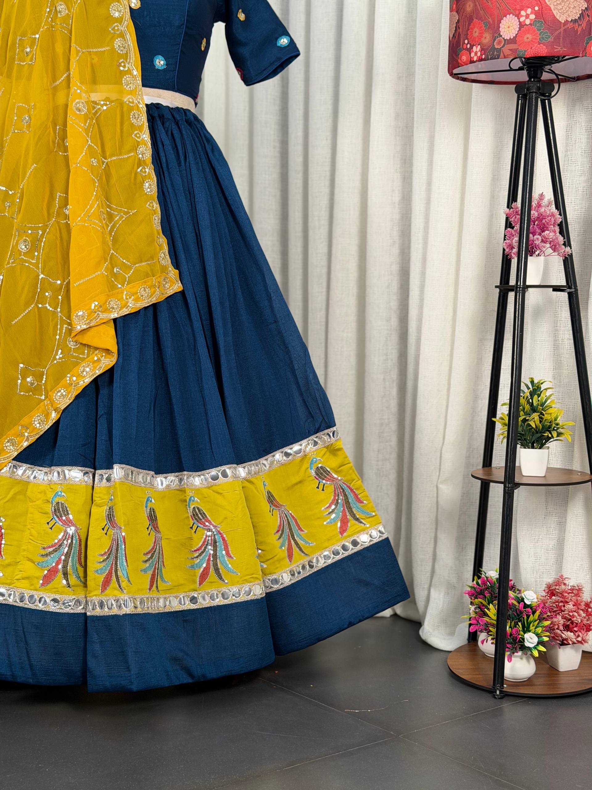 Midnight Navy Blue Readymade Chaniya Choli Under 2000