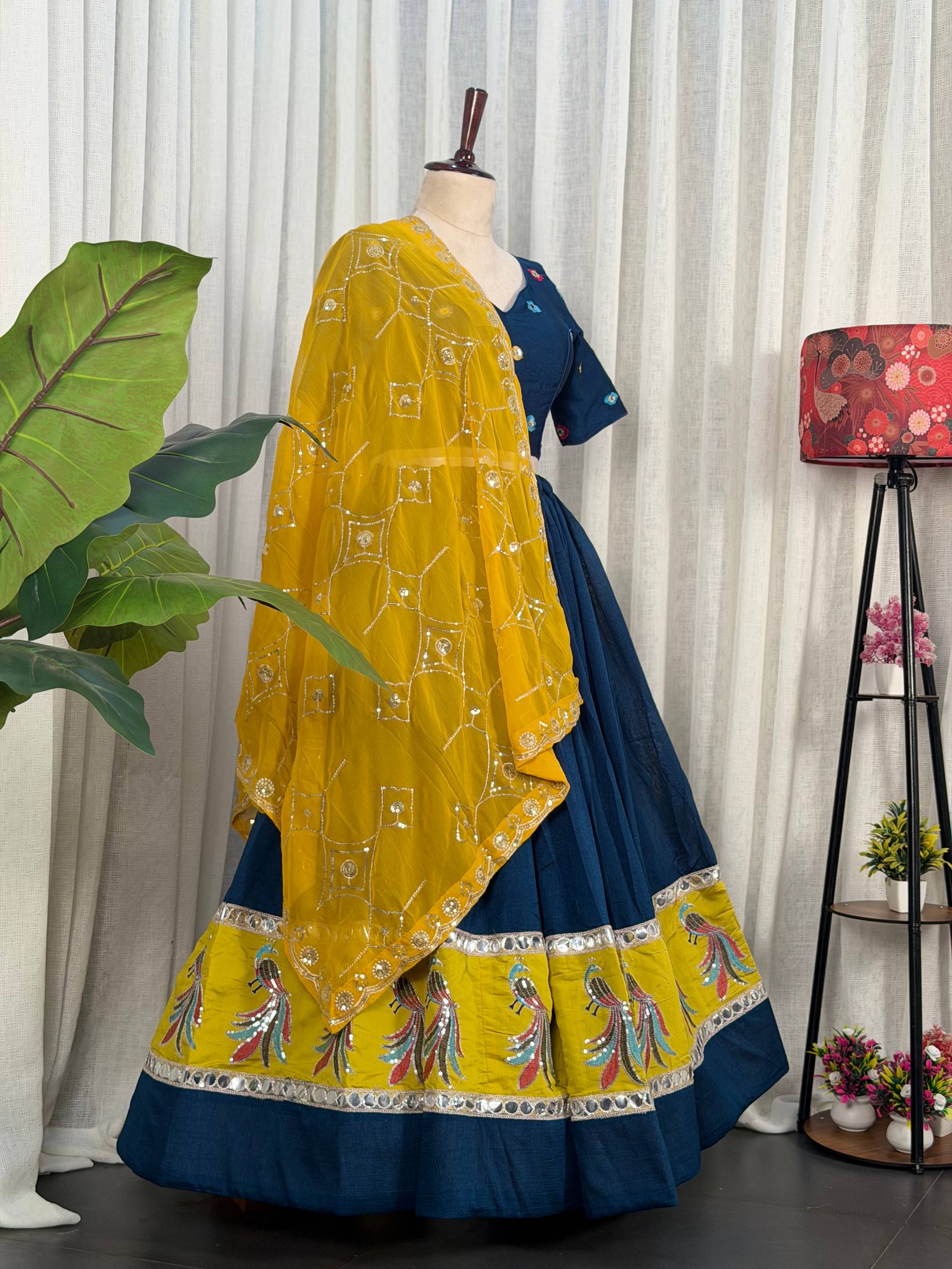 Midnight Navy Blue Readymade Chaniya Choli Under 2000