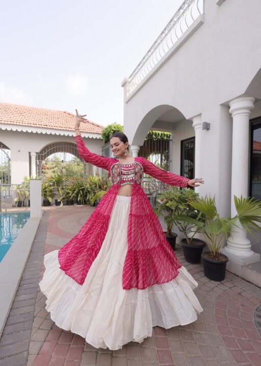 Navratri Special Bandhni Kurti With Chaniya Choli