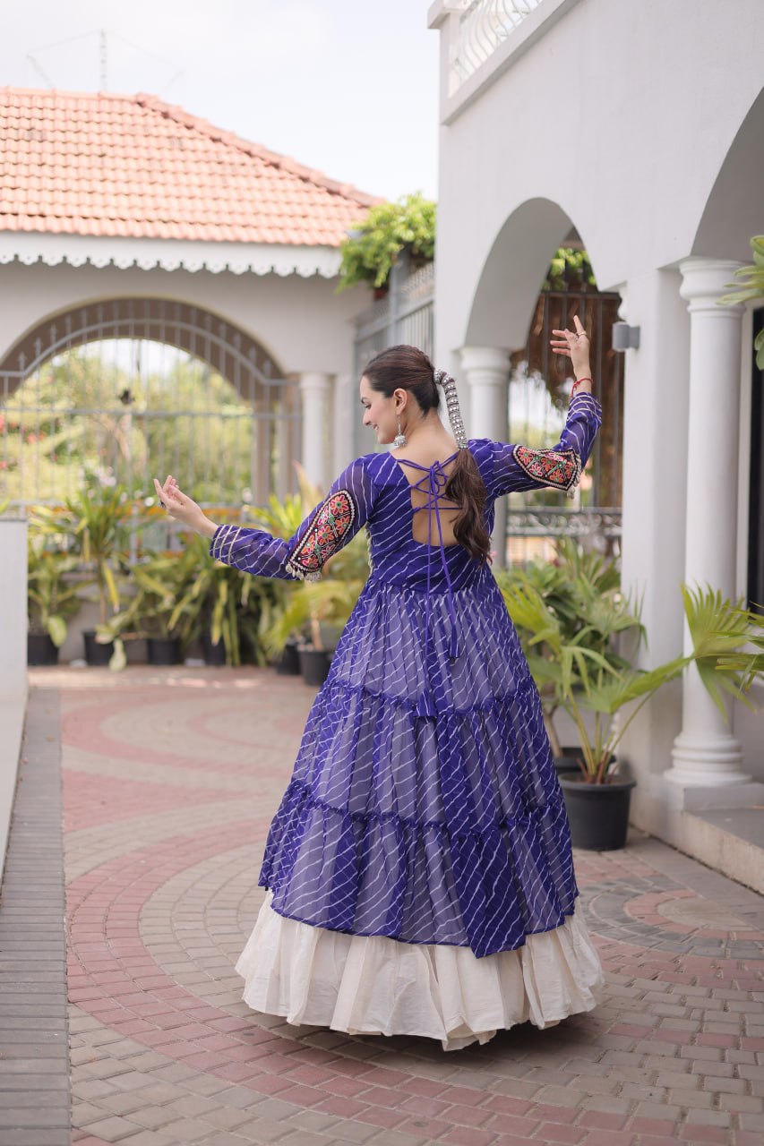 Navratri Special Laheriya Printed Kurti with Lehenga