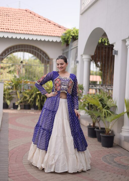 Navratri Special Laheriya Printed Kurti with Lehenga
