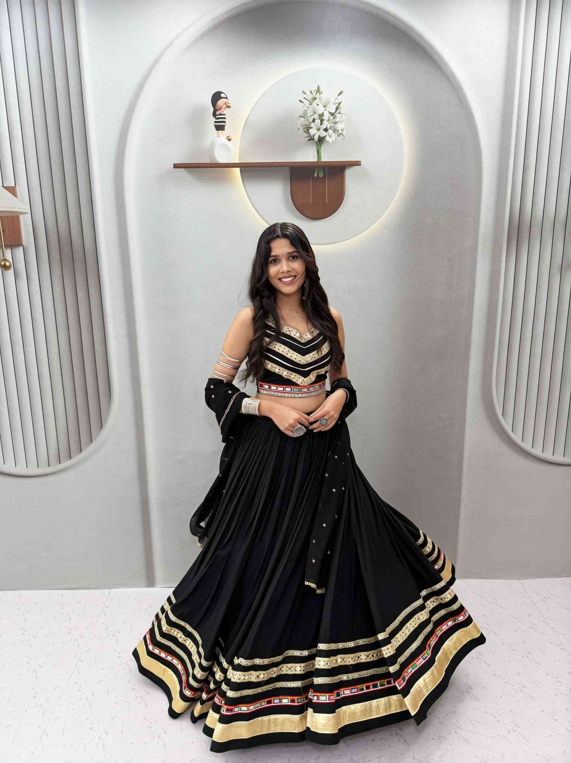 Pure Cotton Real Mirror Chaniya Choli for Navratri
