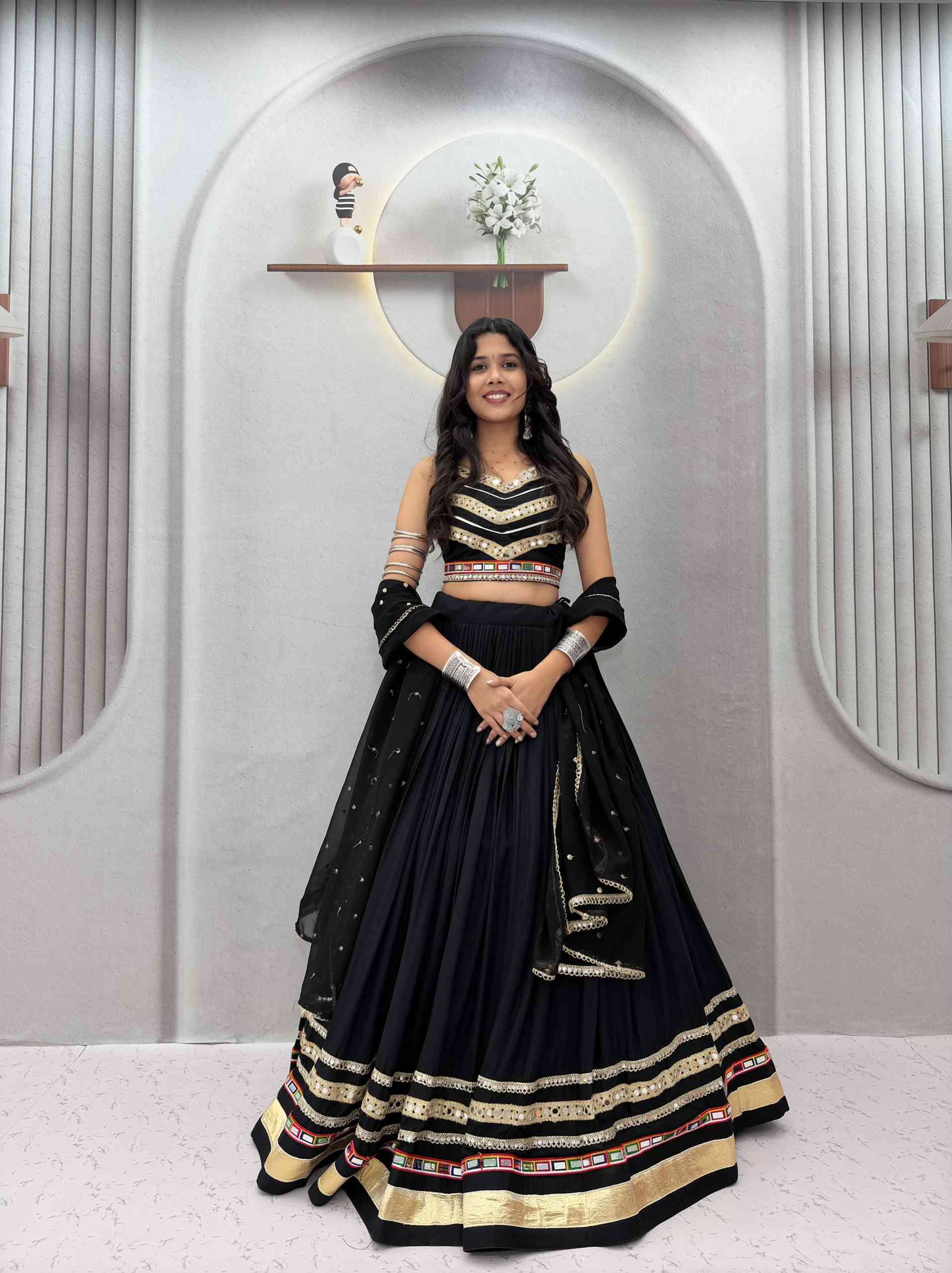Pure Cotton Real Mirror Chaniya Choli for Navratri
