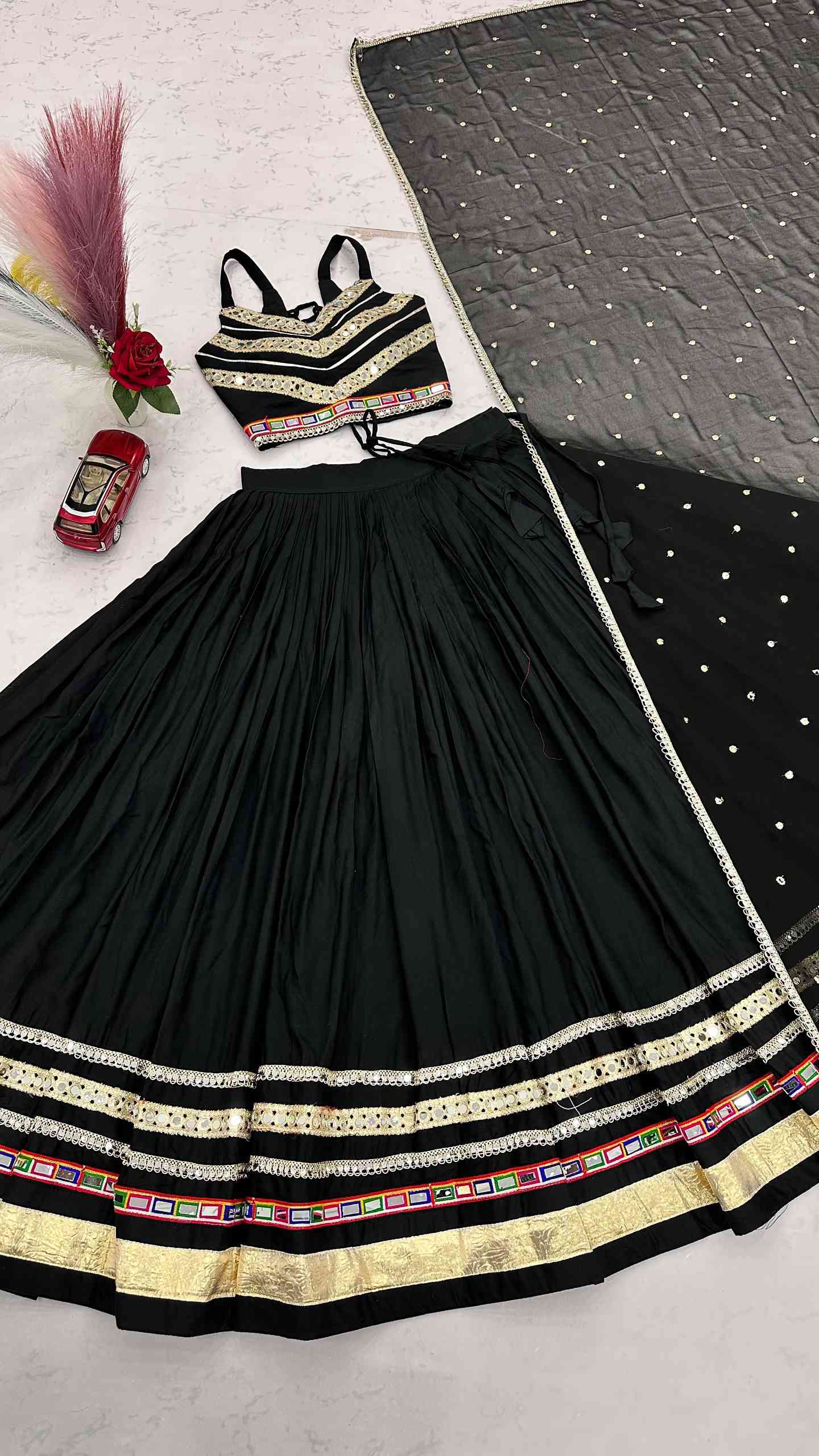 Pure Cotton Real Mirror Chaniya Choli for Navratri