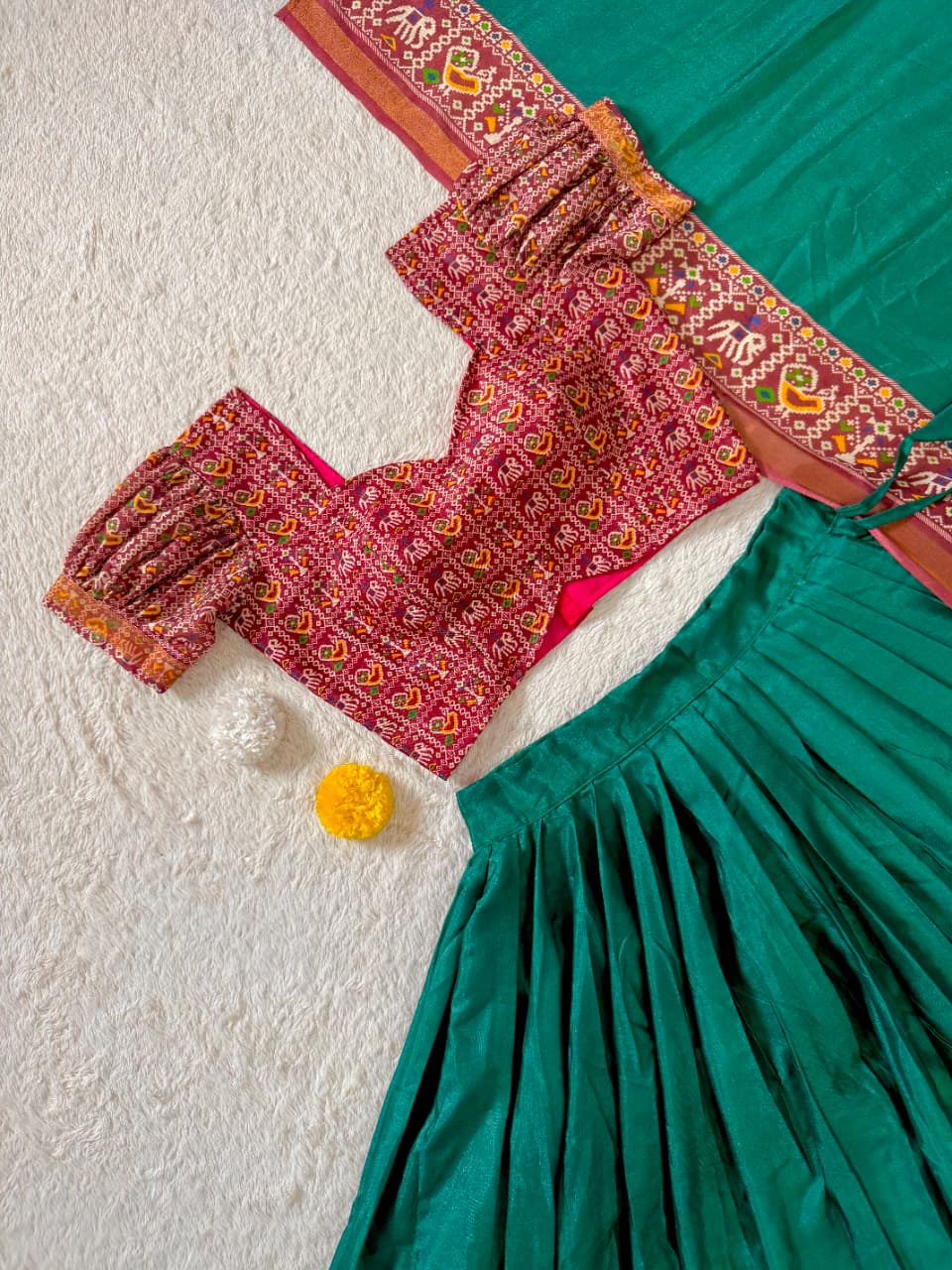 Trending Green Patola Printed Lehenga Choli