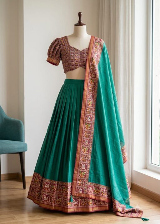 Trending Green Patola Printed Lehenga Choli