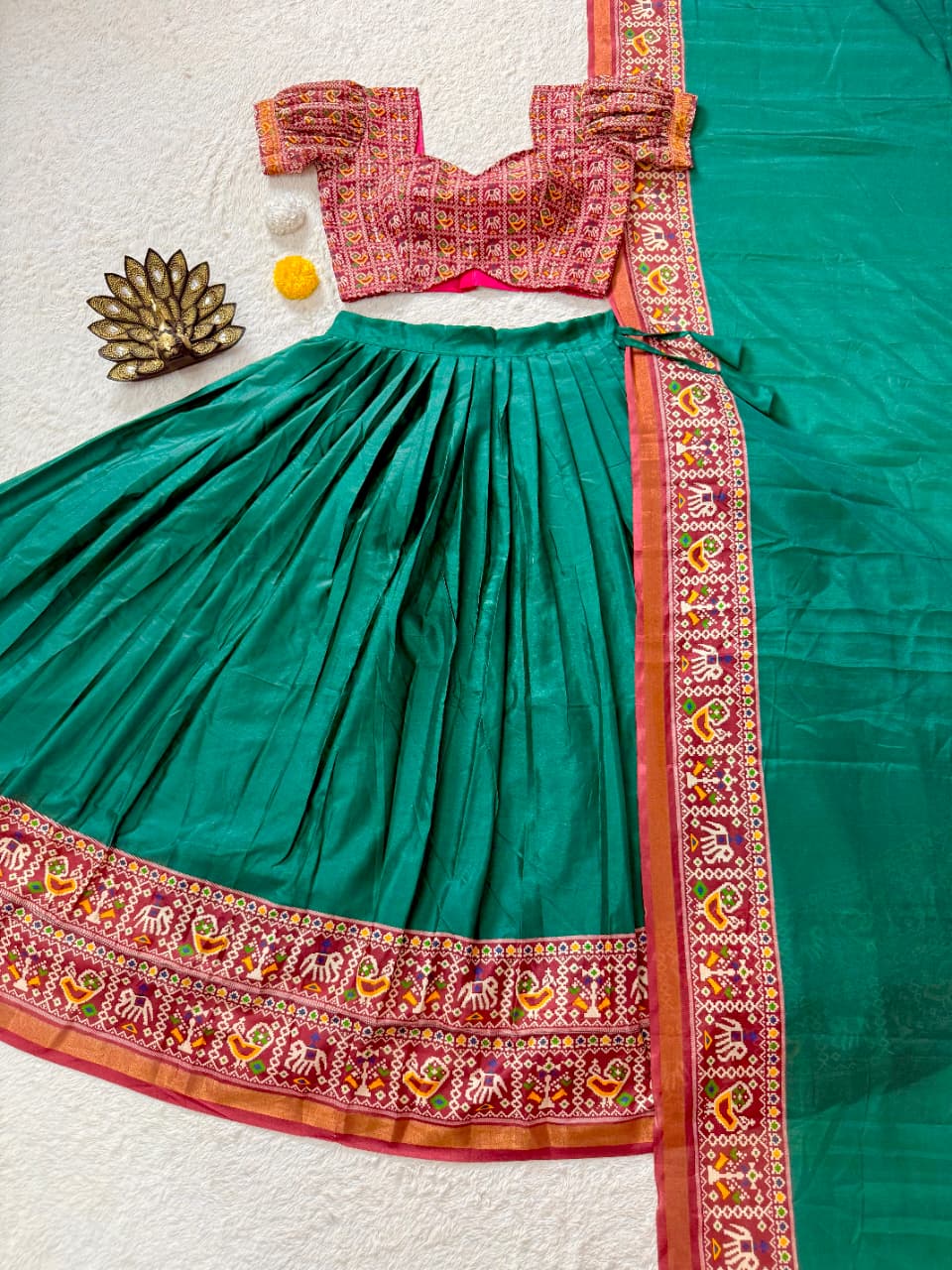 Trending Green Patola Printed Lehenga Choli