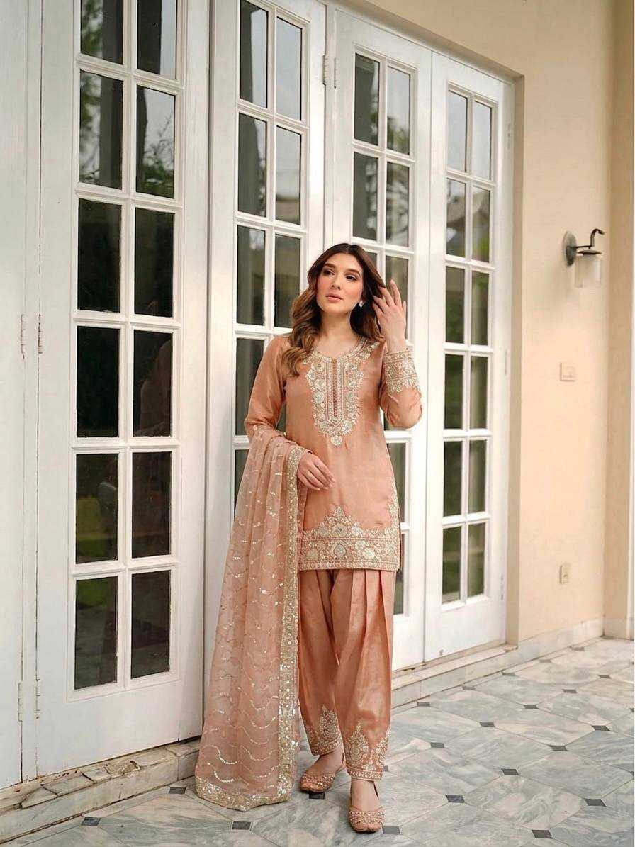 Wedding Special Orange Farsi Salwar Suit