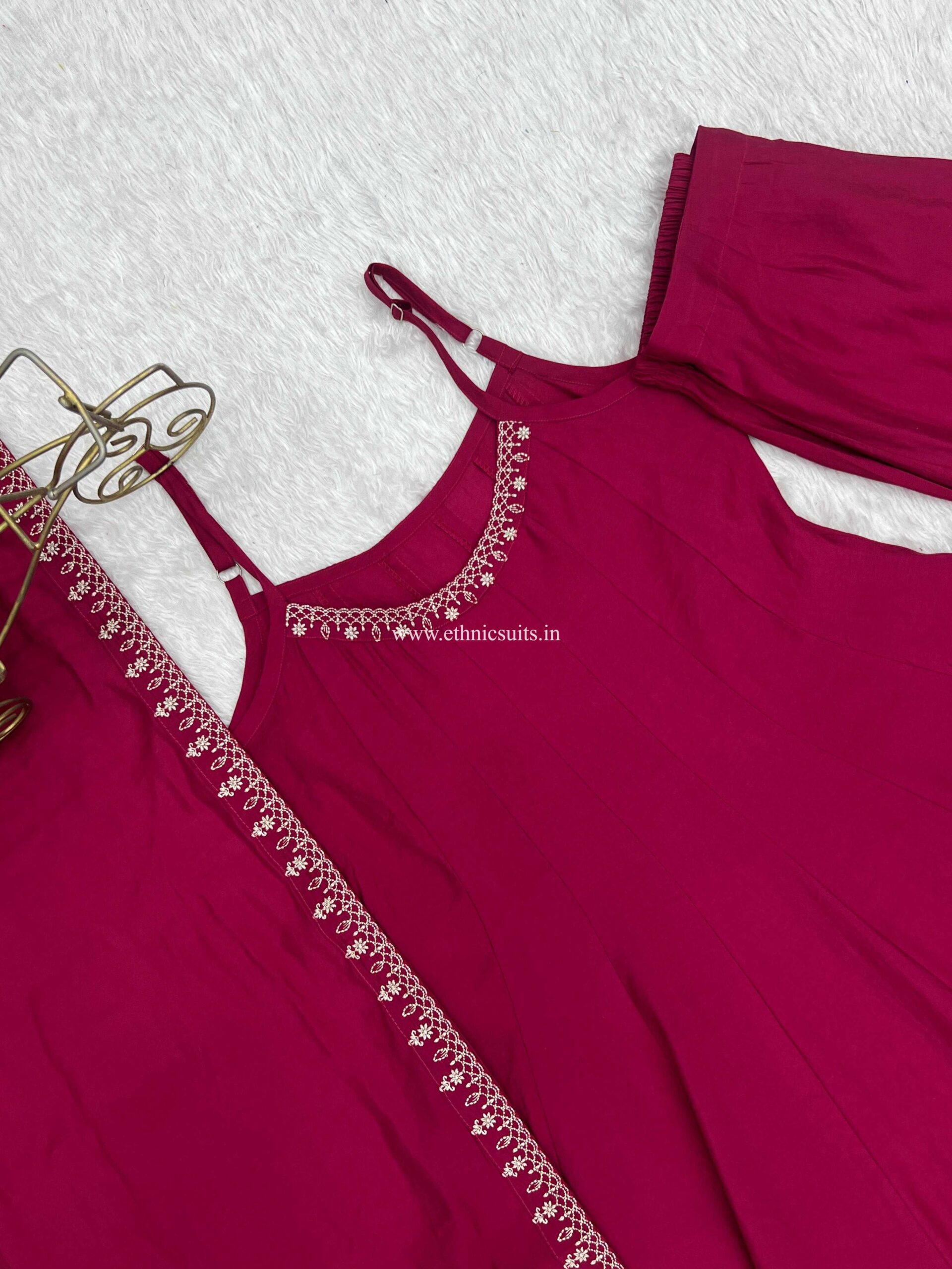 Wedding Wear Sleeveless Anarkali Suit Red