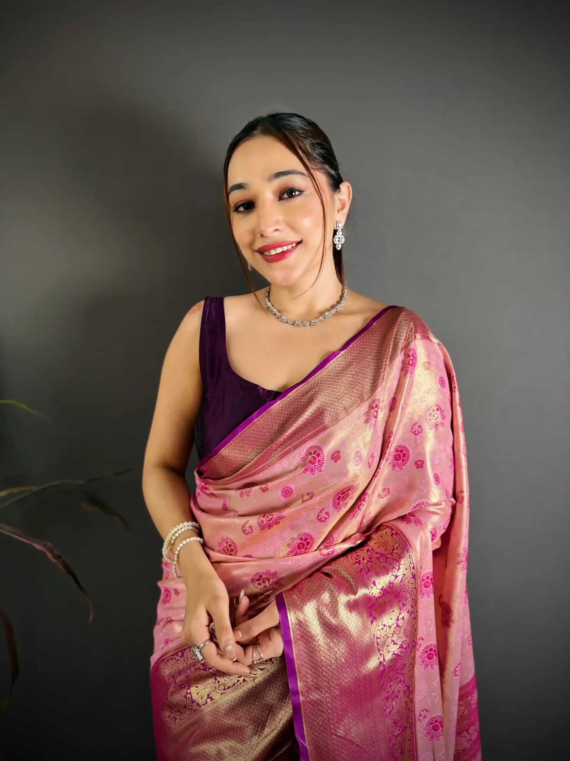 Contrast Color Silk Saree Design