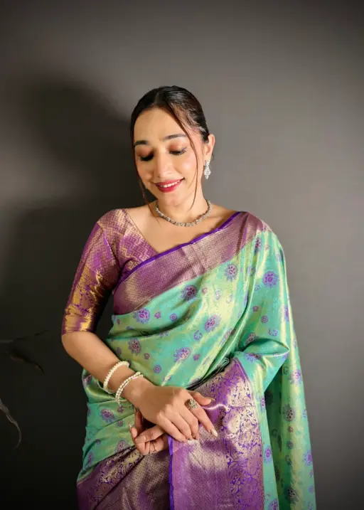 Designer Blue Kanjivaram Silk Saree