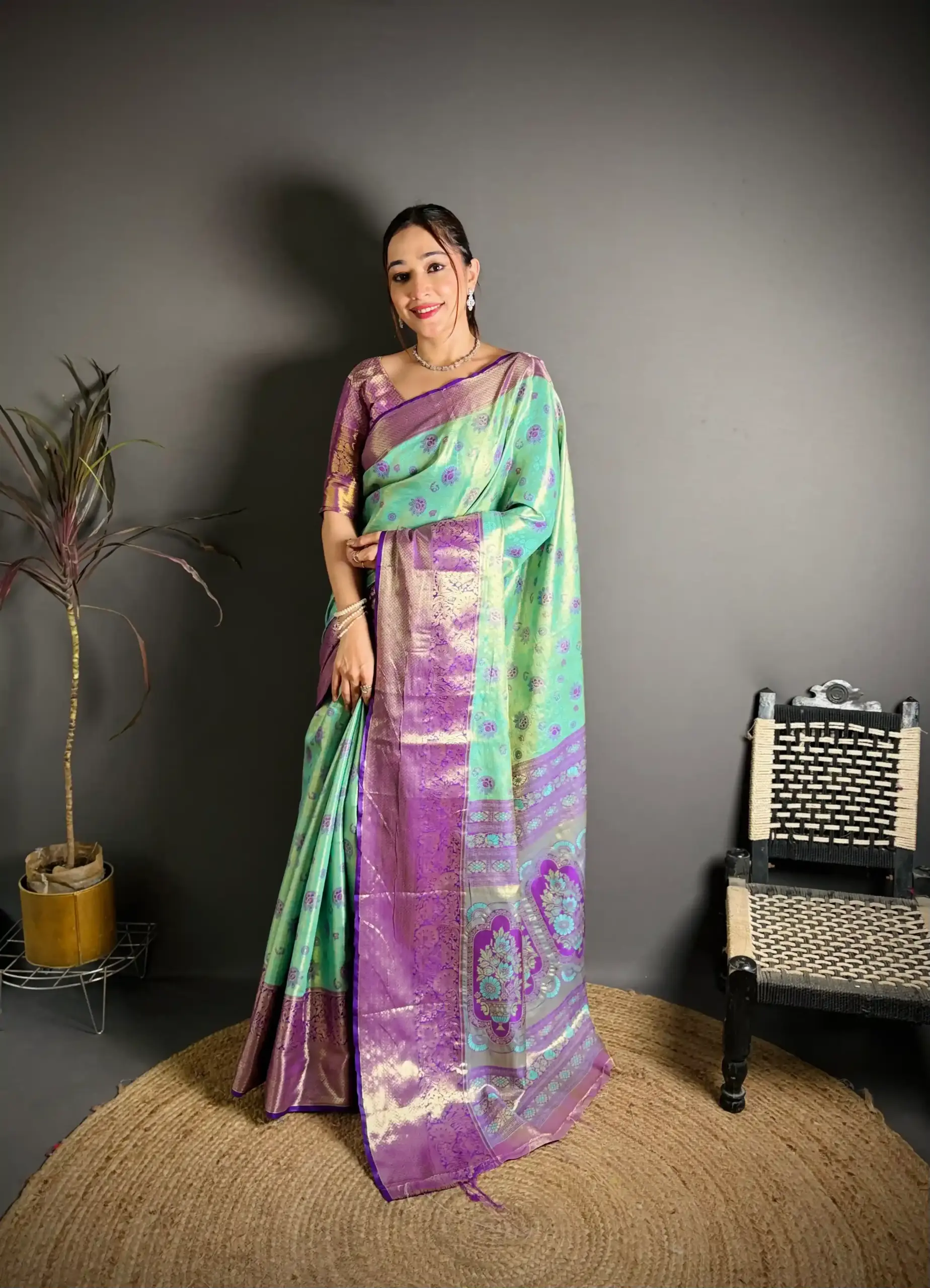 Designer Blue Kanjivaram Silk Saree