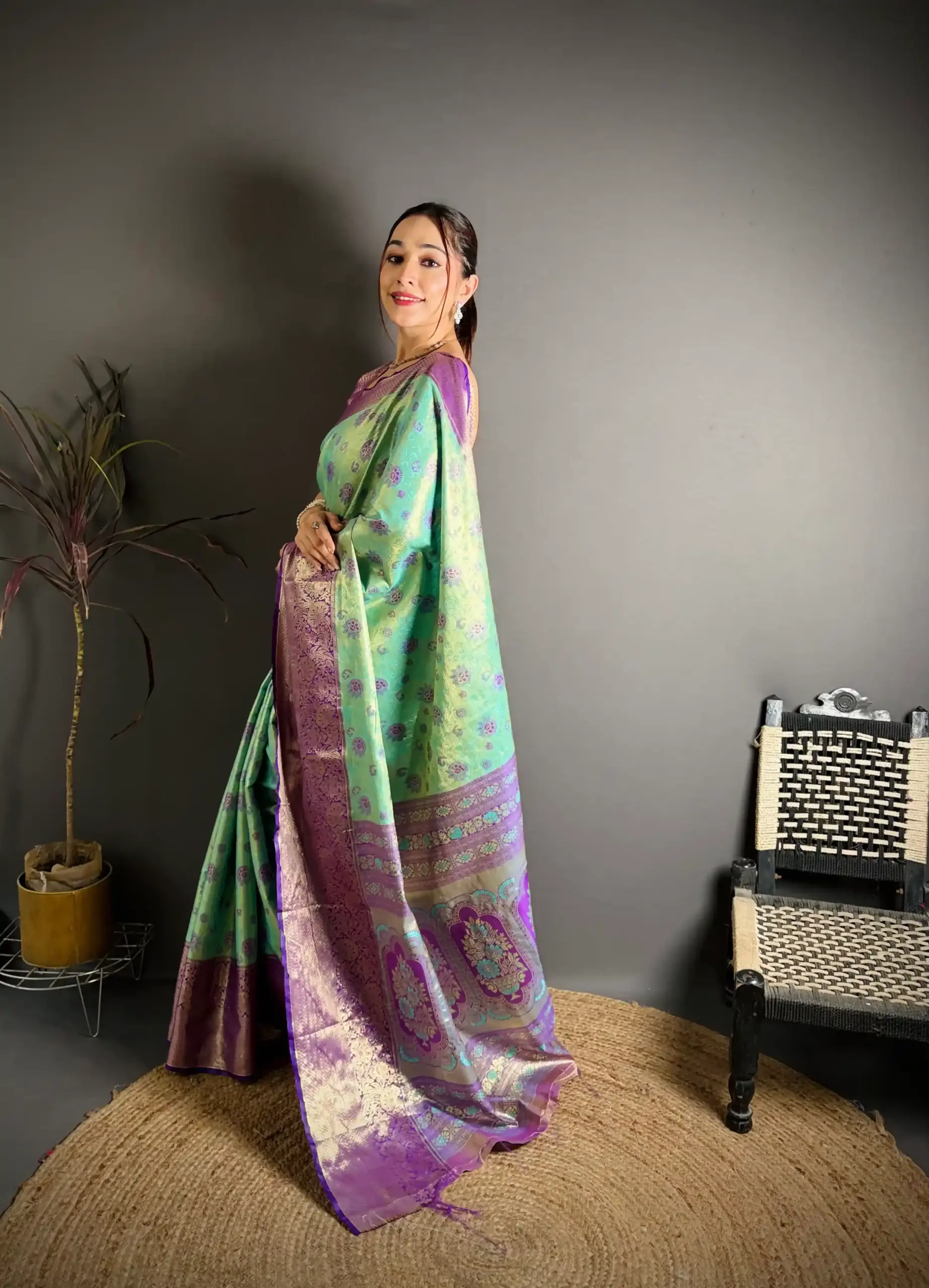 Designer Blue Kanjivaram Silk Saree