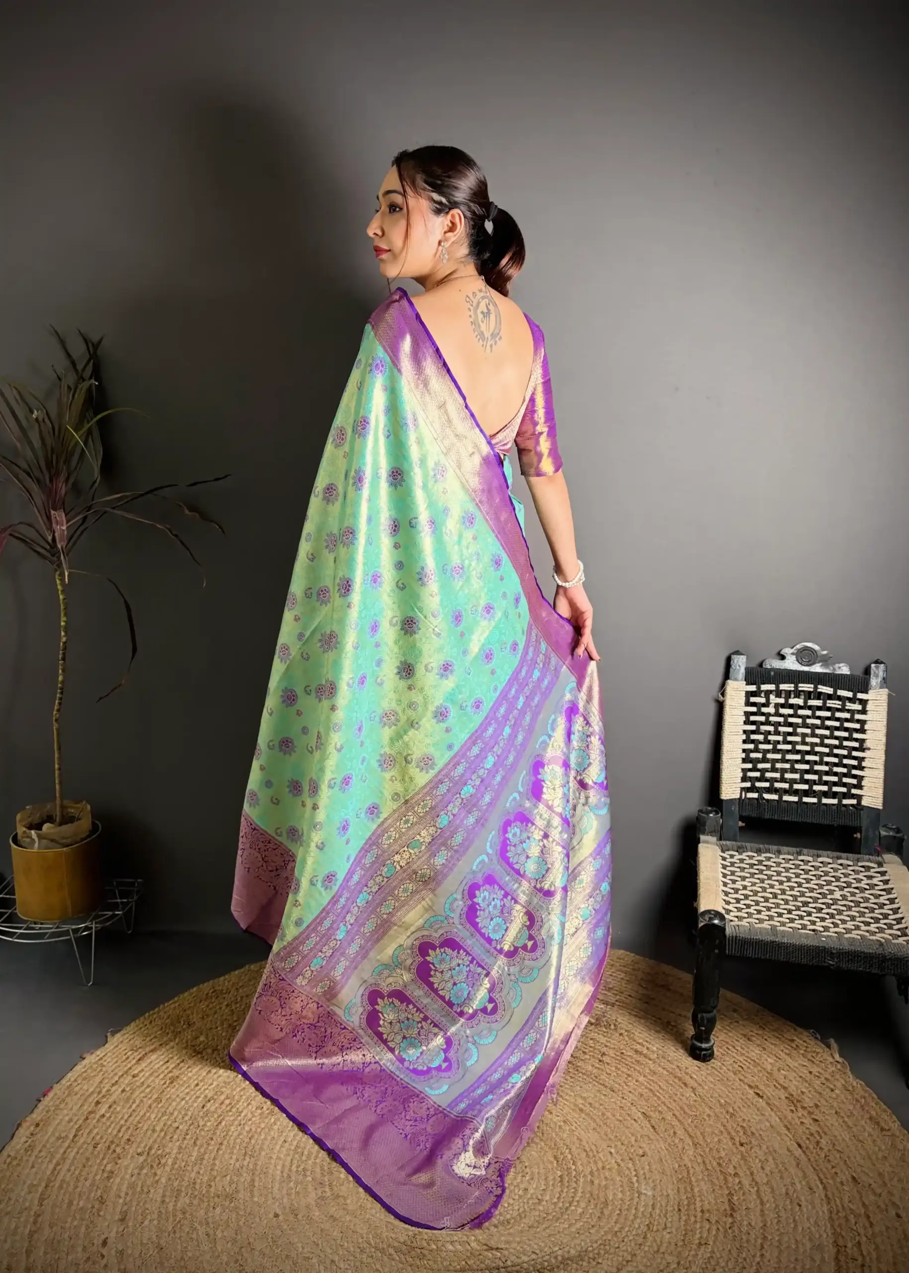 Designer Blue Kanjivaram Silk Saree
