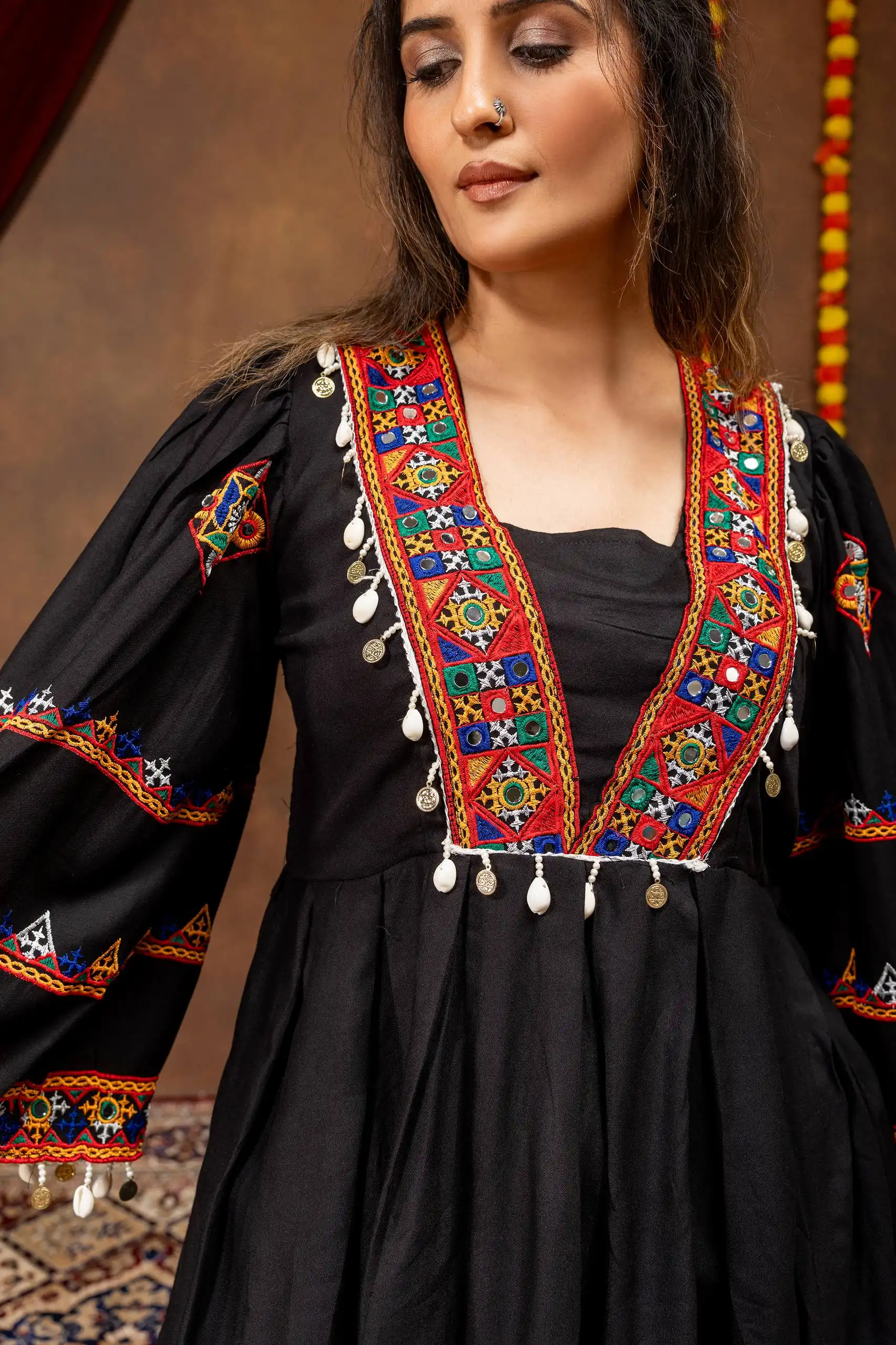 Kutchi Work Kedia with Jeans for Navratri