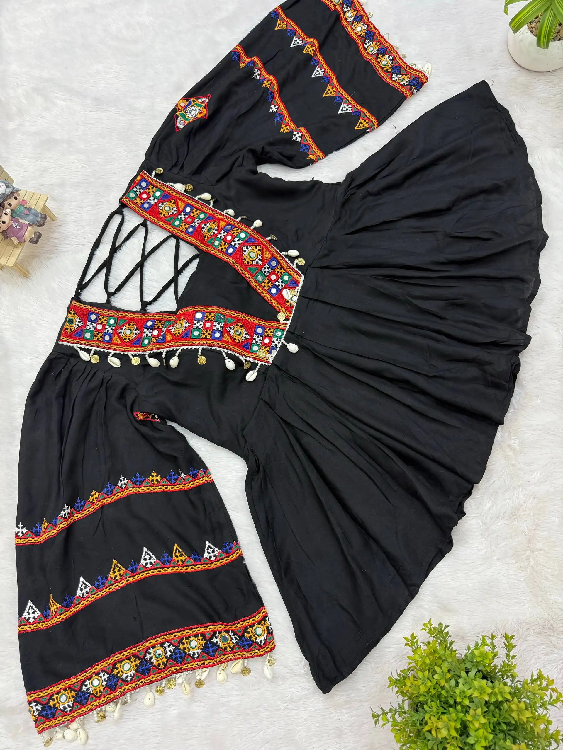 Kutchi Work Kedia with Jeans for Navratri