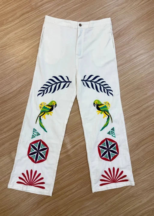 Navratri Wear White Denim Jeans