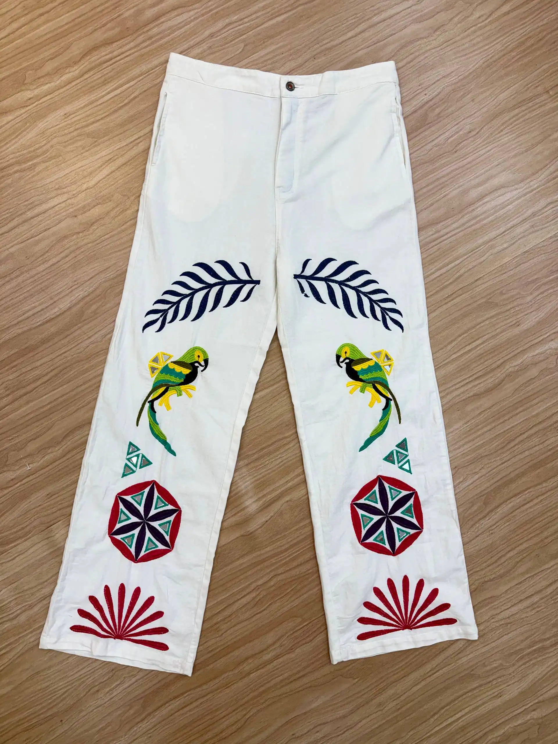 Navratri Wear White Denim Jeans