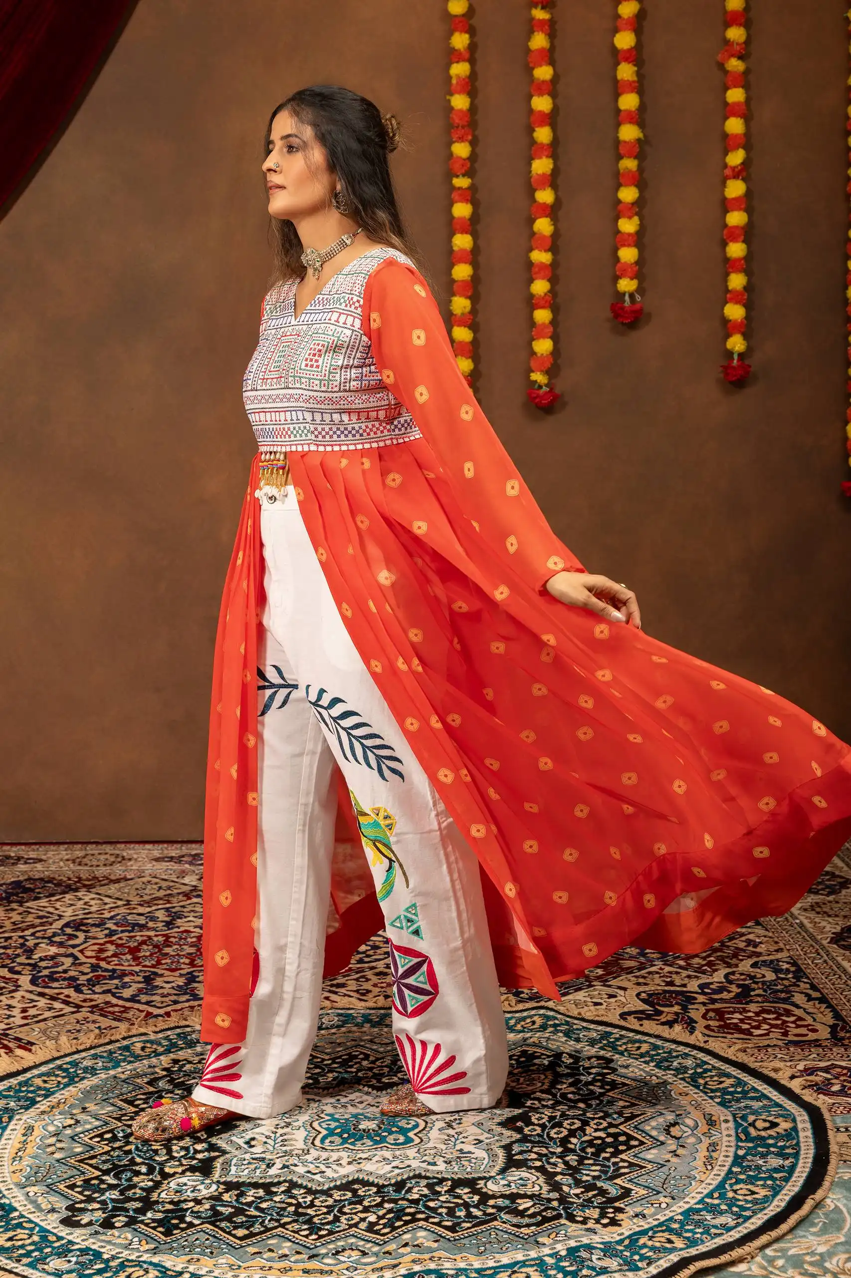 Navratri Wear Shrug with Kutchi Jeans