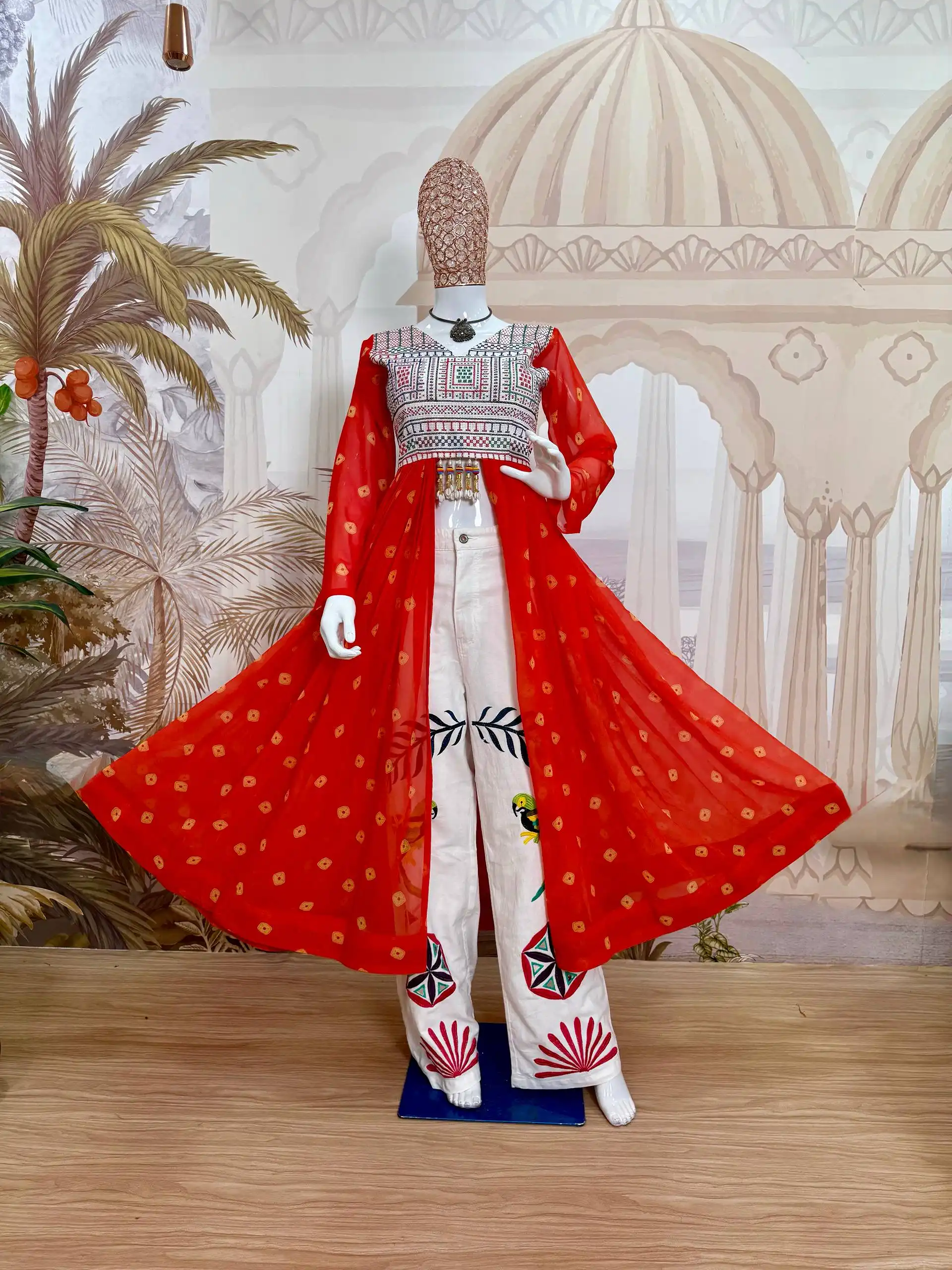 Navratri Wear Shrug with Kutchi Jeans