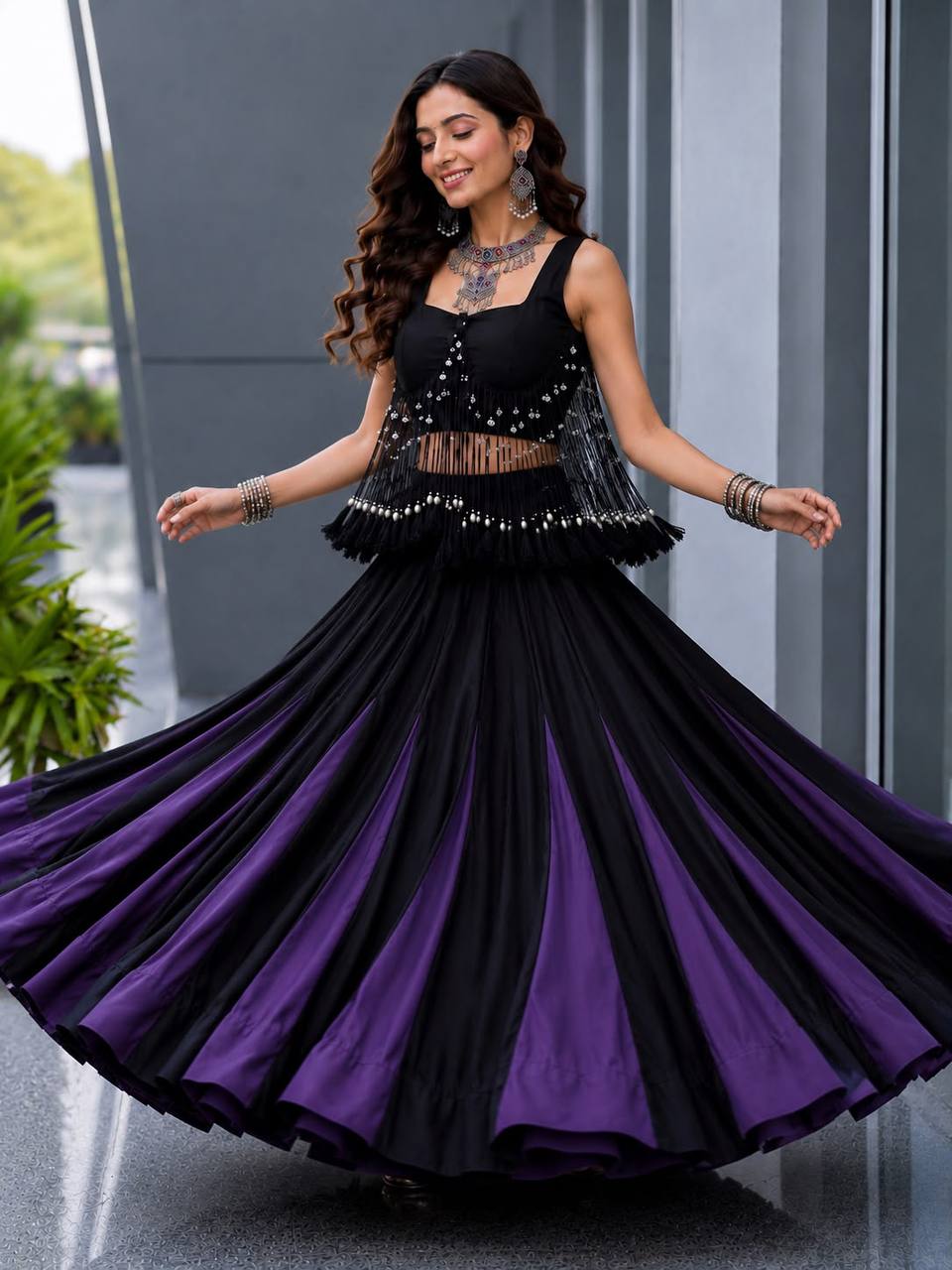 Prettiest Navratri Chaniya with Fancy Blouse