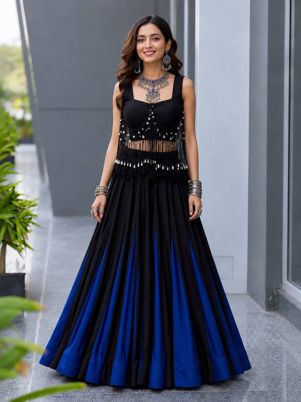 Prettiest Navratri Chaniya with Fancy Blouse