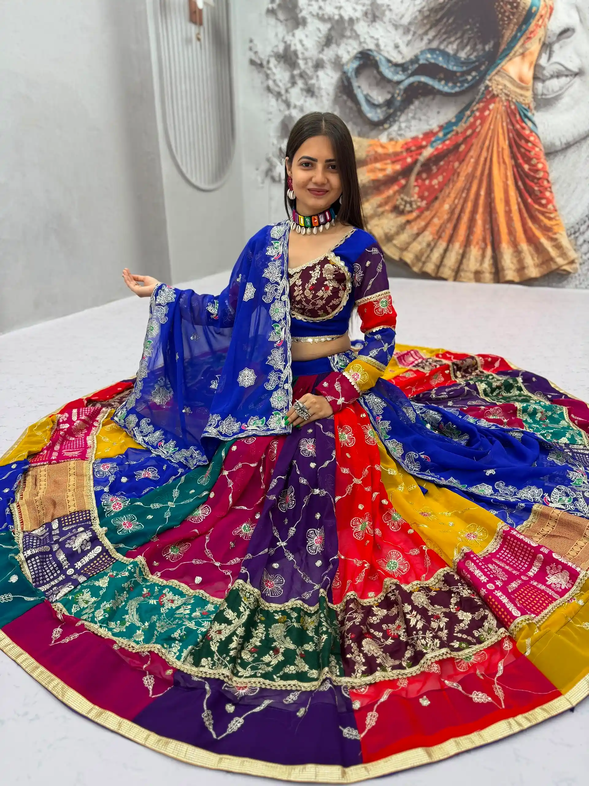 Traditional Multi Color Navratri Chaniya Choli