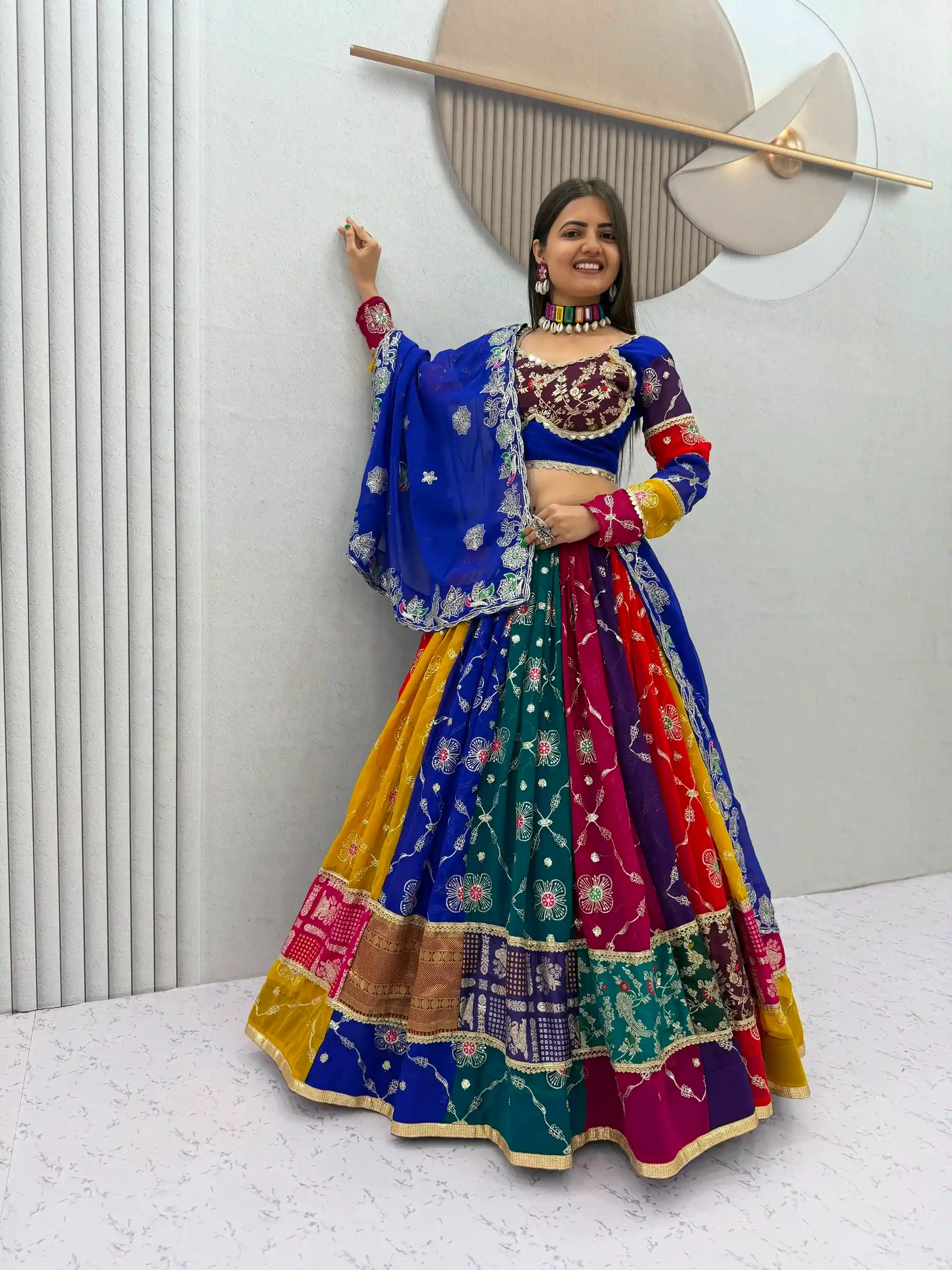 Traditional Multi Color Navratri Chaniya Choli