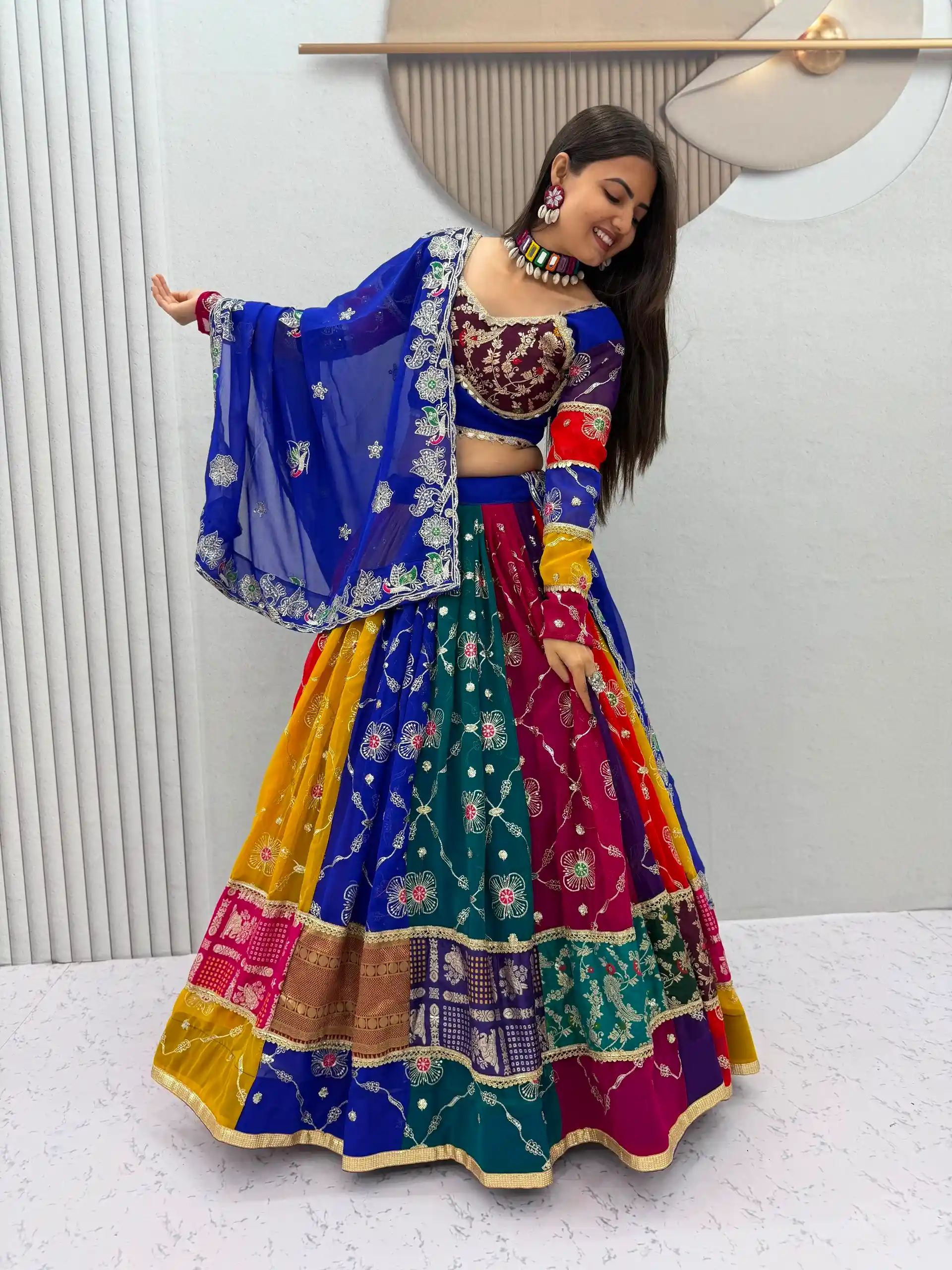 Traditional Multi Color Navratri Chaniya Choli