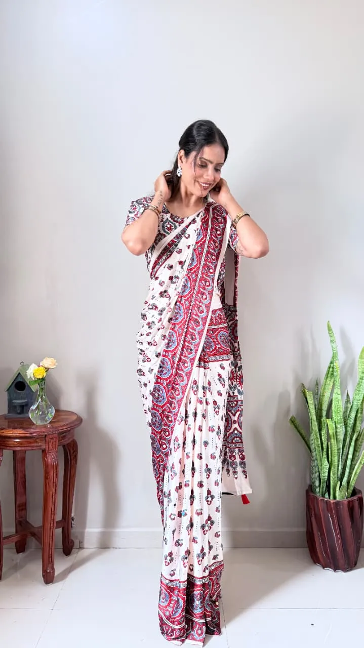 Crepe Silk Zip and Go Saree