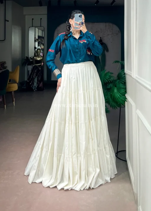 Garba Wear Shirt with Lehenga