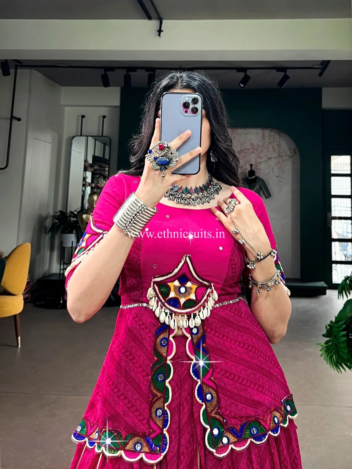 Rani Color Bandhni Printed Chaniya Choli