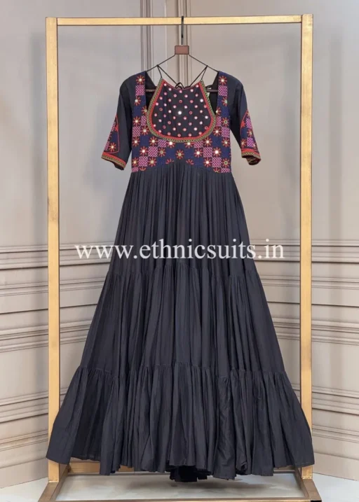 Black Multi Color Navratri Gown