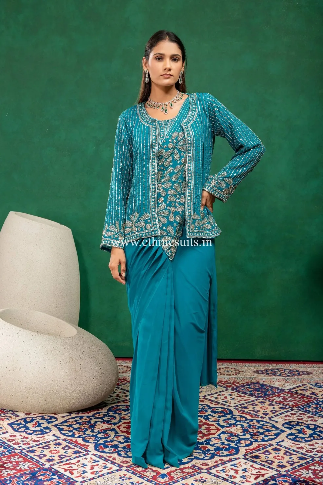 Blue Wedding Special Ready to Wear Saree