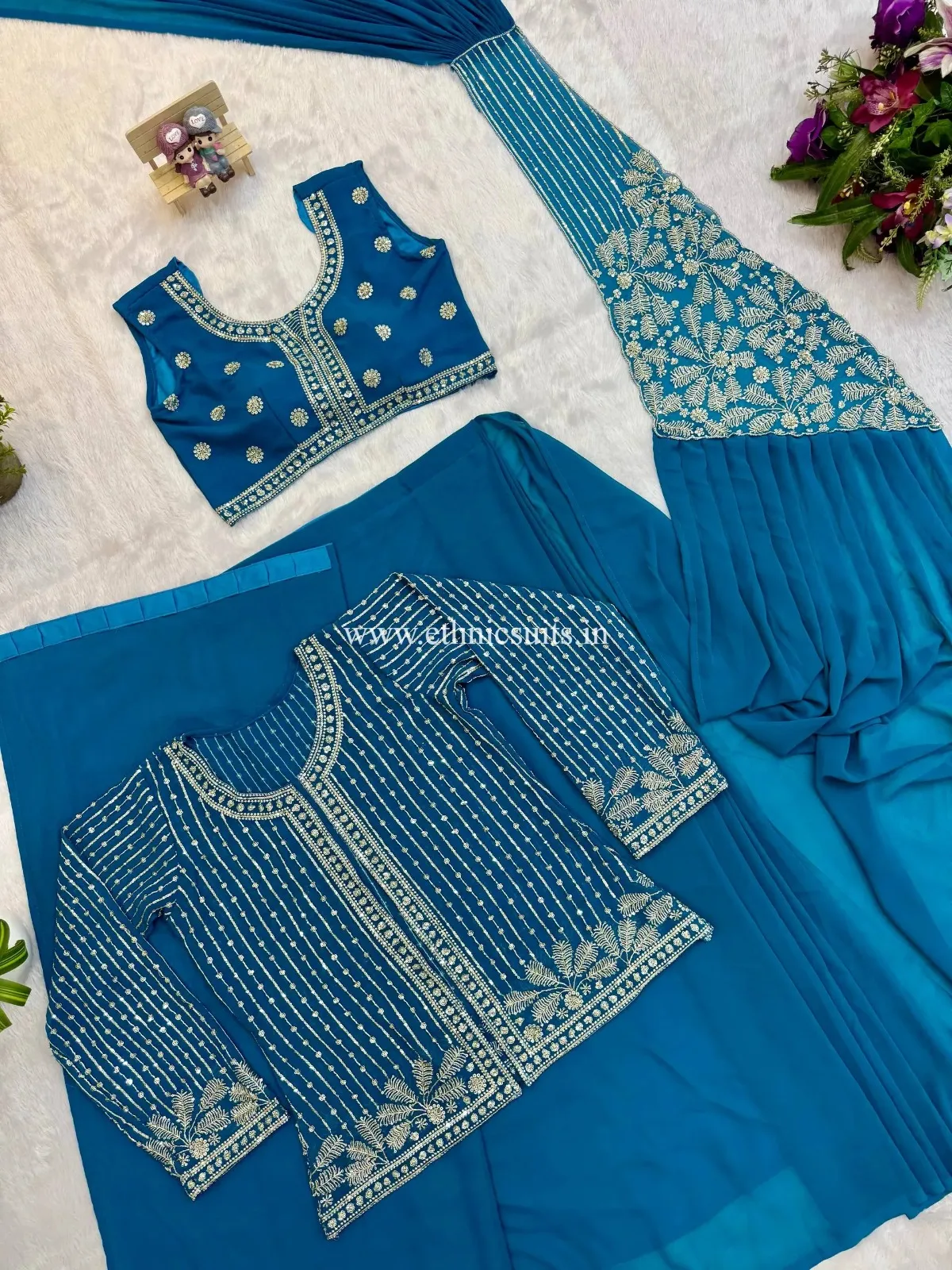 Blue Wedding Special Ready to Wear Saree