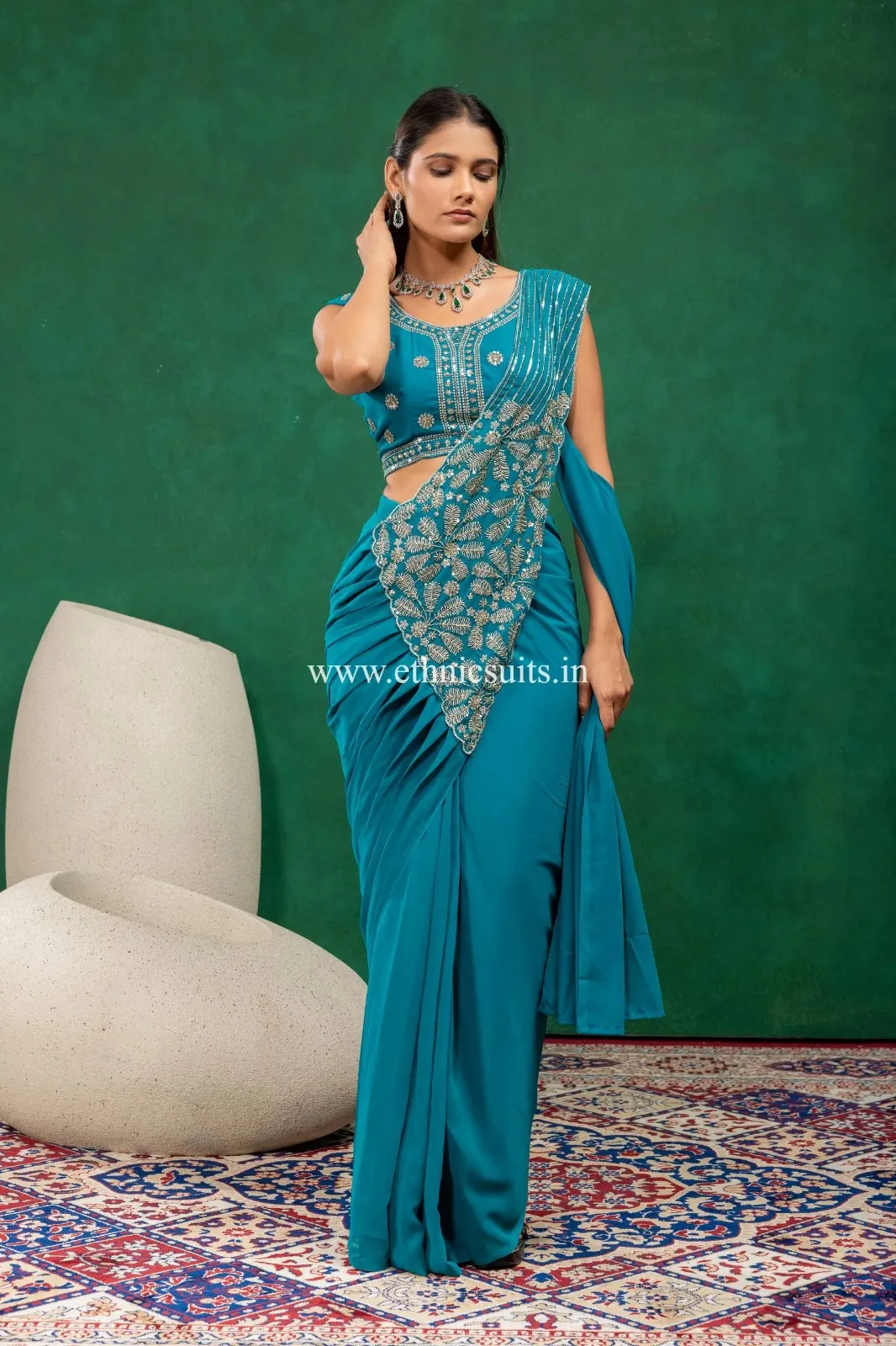 Blue Wedding Special Ready to Wear Saree