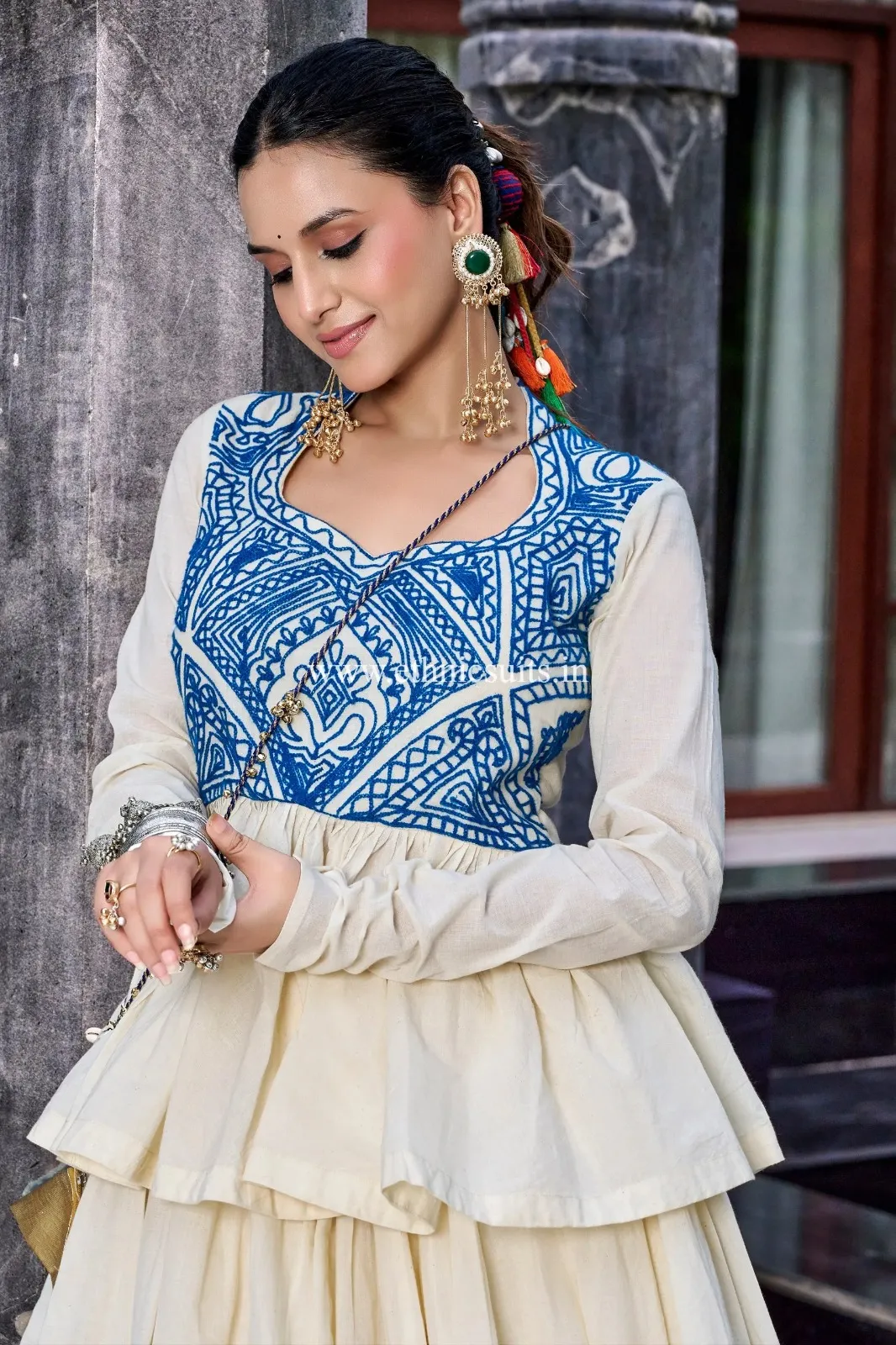 Designer Lehenga with Long Blouse co ord set