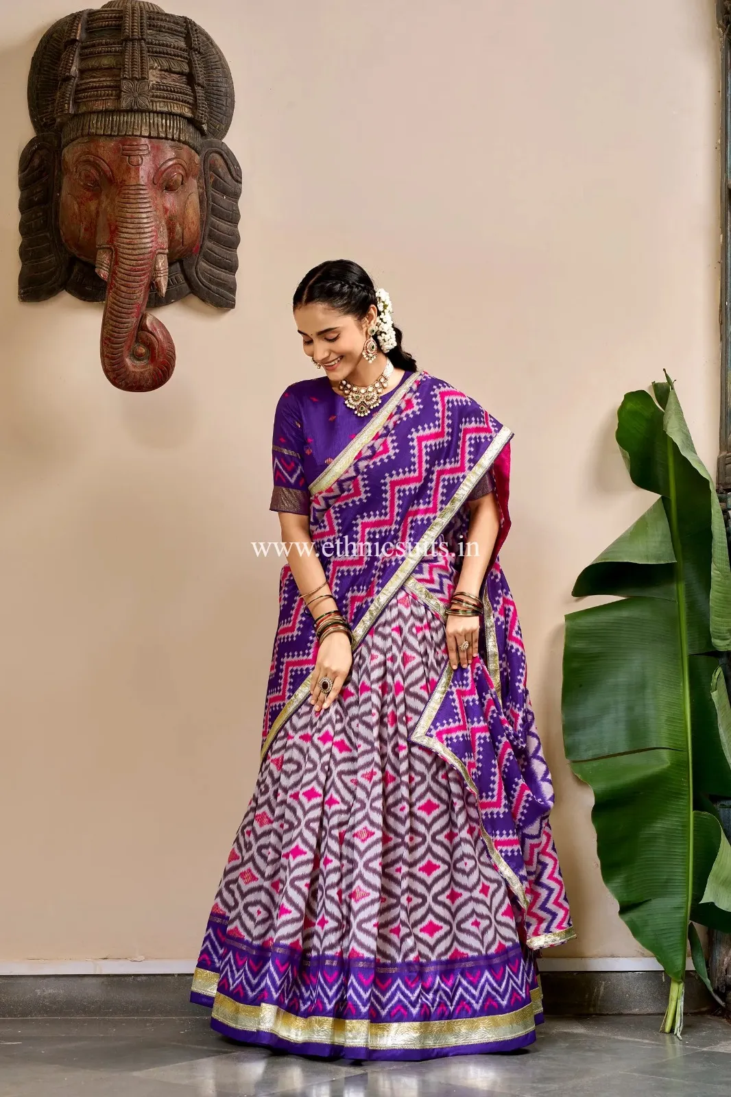 Ikat Printed Navratri Wear Chaniya Choli