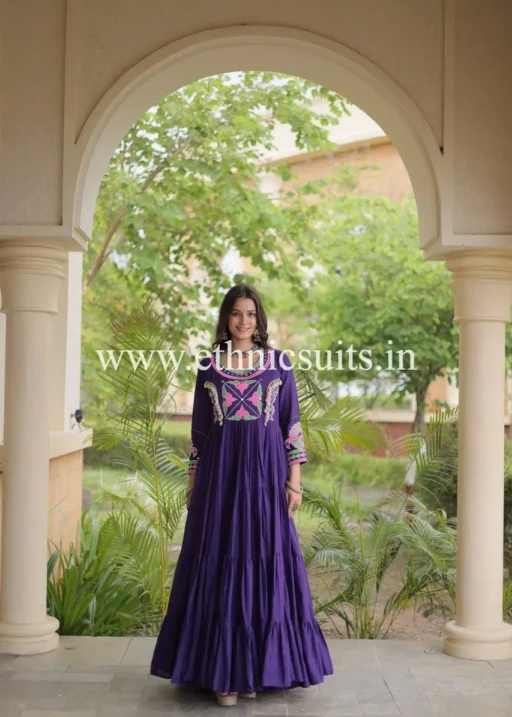 Royal Blue Kutchi Work Gown