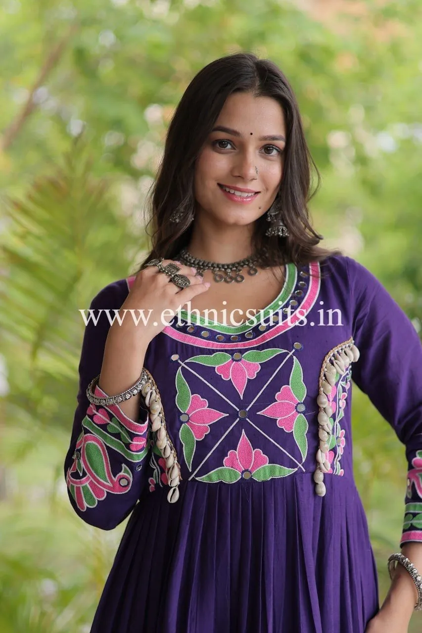 Royal Blue Kutchi Work Gown