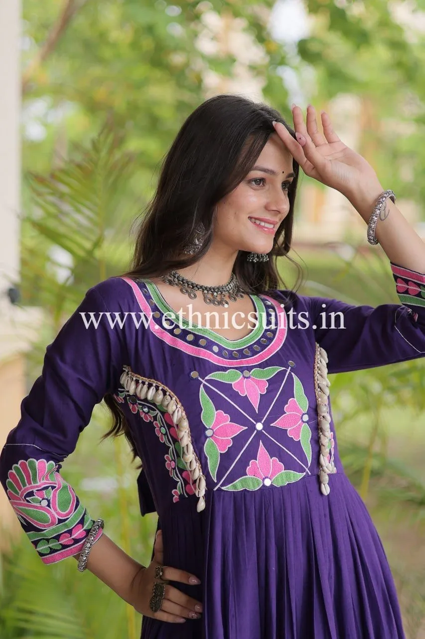 Royal Blue Kutchi Work Gown