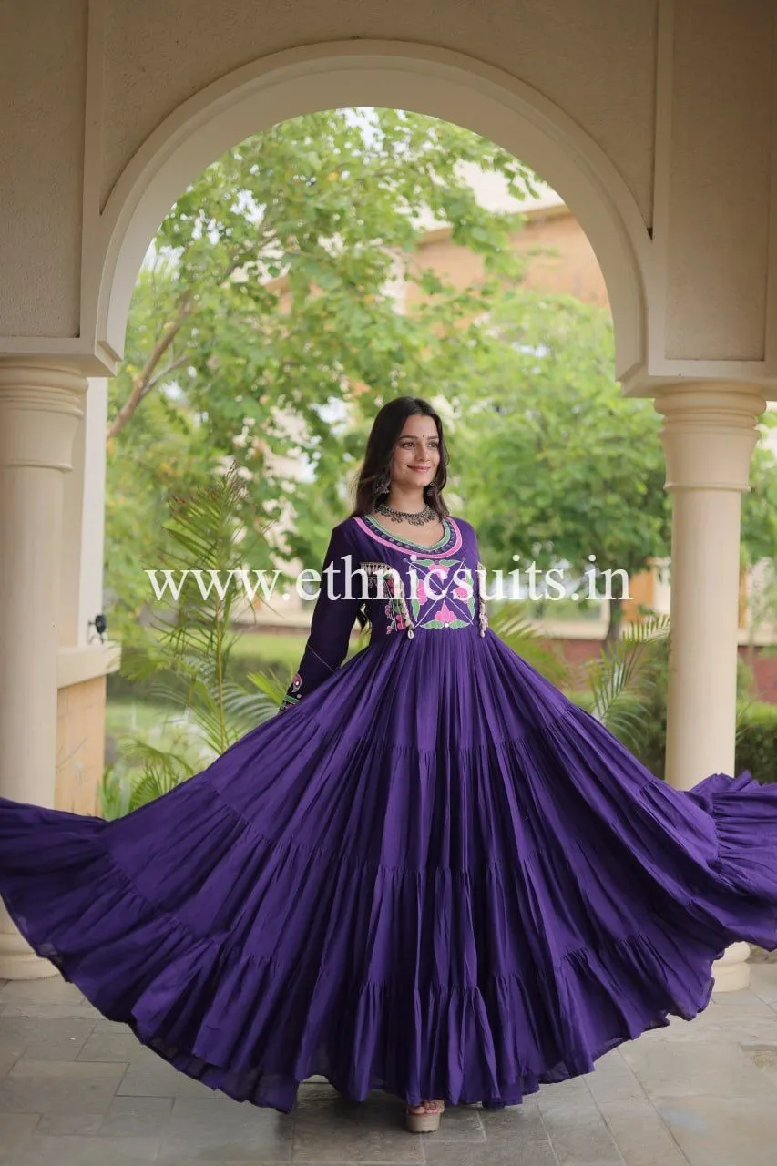 Royal Blue Kutchi Work Gown