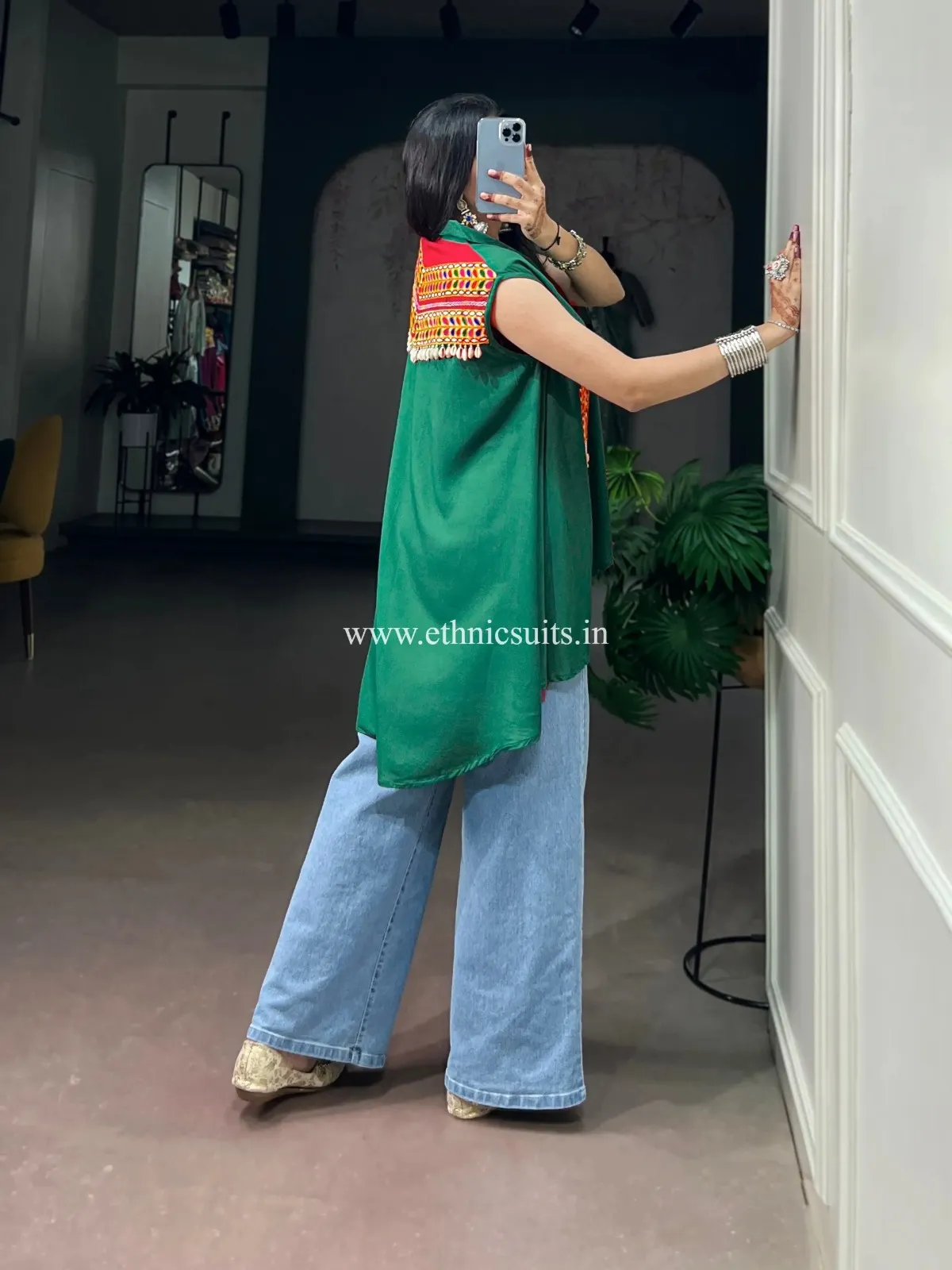Stylish Garba Glam top Style with Jeans