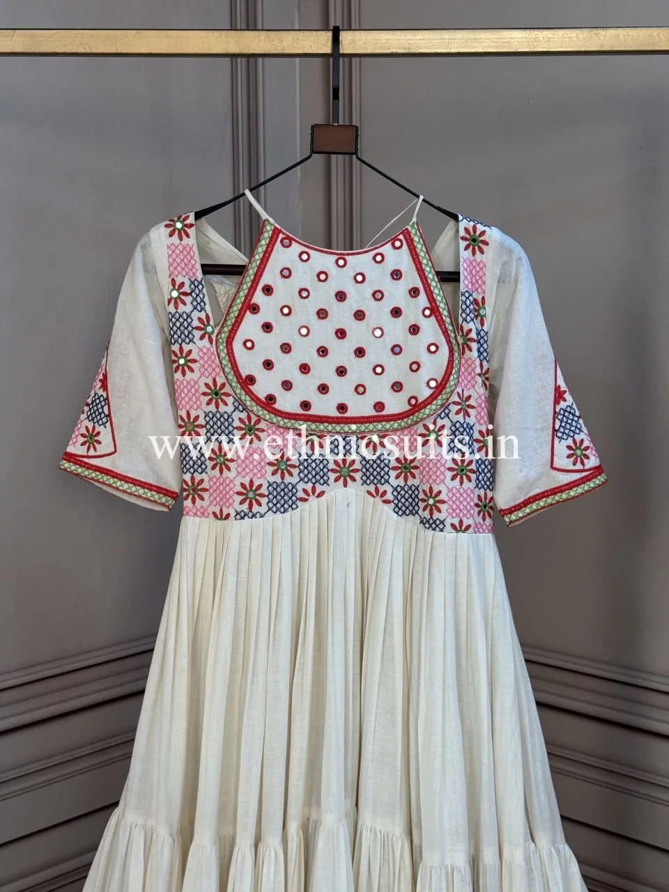 White Navratri Wear Gown