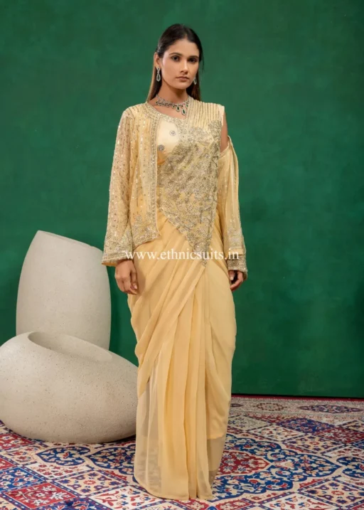 Yellow Color Ready to Wear Saree for Wedding