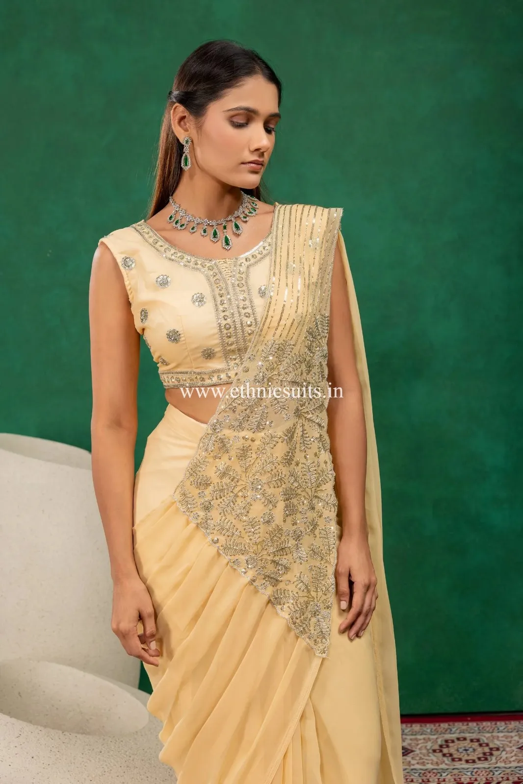Yellow Color Ready to Wear Saree for Wedding