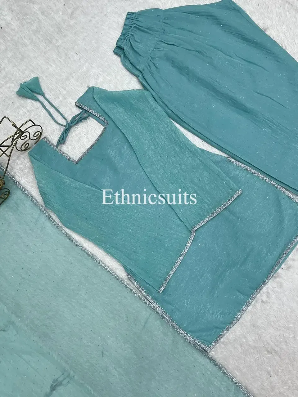 Blue Color Silk Farsi Salwar Suit