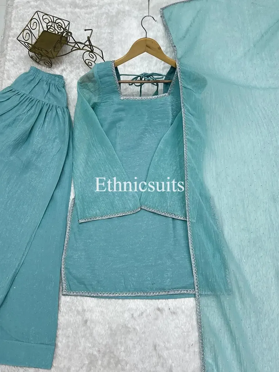 Blue Color Silk Farsi Salwar Suit