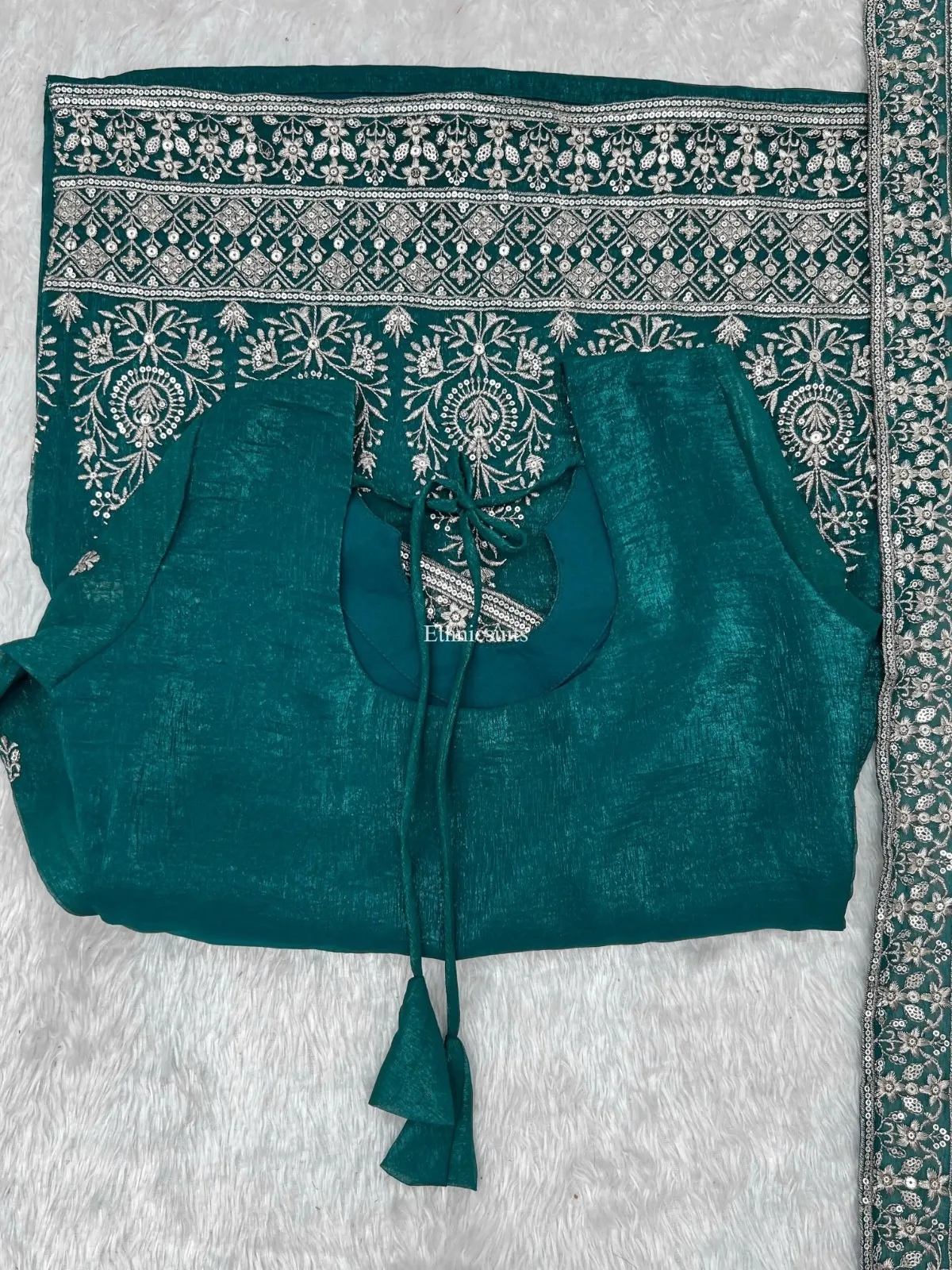 Green Color Bell Bottom Salwar Suit