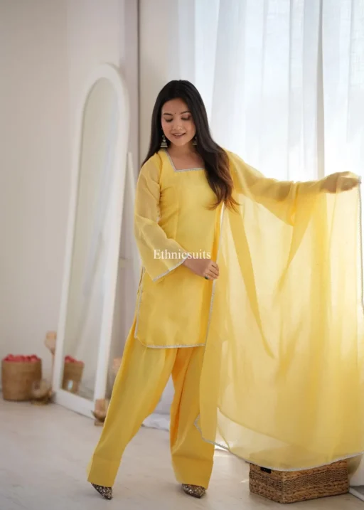 Pastel Yellow Farsi salwar suit designed with swarkosi work ready to wear farsi salwar suit with designer back best to wear in wedding 2026 season all new designs